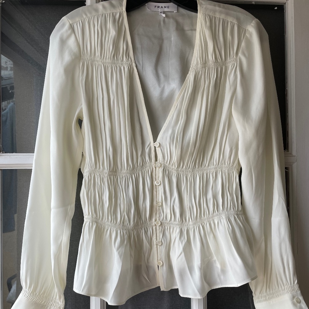Frame White Silk blouse